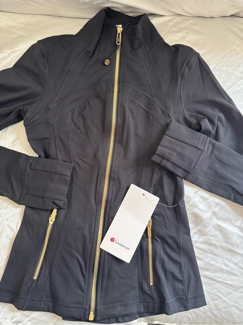 lululemon athletica Black Jacket with Gold Zippers